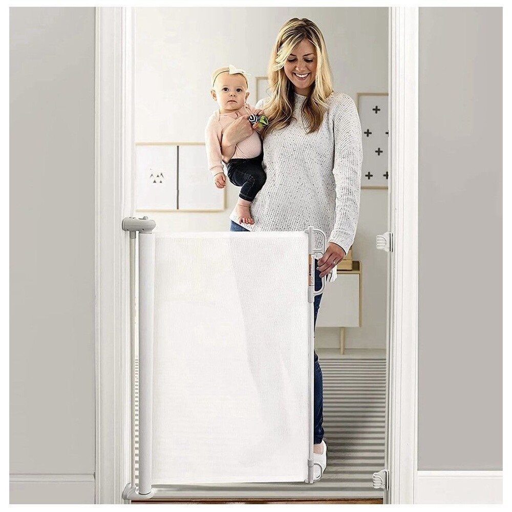 NEW Momcozy White  Mesh retractable safety gate up to 55” Baby Pet